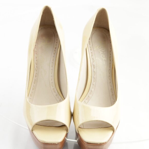 Alice Olivia Womens Laird Pumps Size 36 6 Nude Patent Platform Heel Dress Shoes - Picture 10 of 16